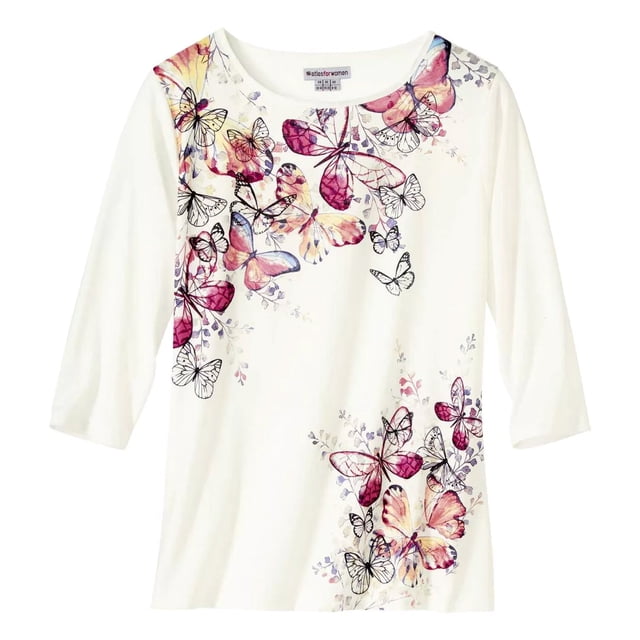 Atlas for Women - Jersey Mariposa Manga 3/4 para Mujer (Crudo)