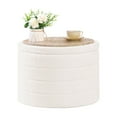 thumbnail image 3 of B FSOBEIIALEO Round Storage Ottoman with Tray for Living Room, Perfect for Adults & Kids with Extra Storage Space(White), 3 of 9
