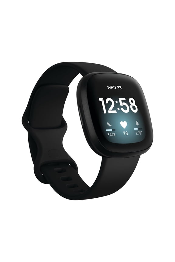 Restored Fitbit Versa 3 Fitness Smartwatch (WiFi) Black Aluminum (Refurbished)