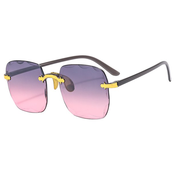 Gafas de sol sin montura para mujer, lentes gradientes a la moda, Vintage, de aleación, clásicas, UV400, 2024