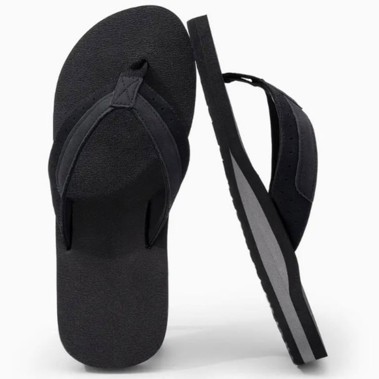 JIAHONG Mens Flip Flops Yoga Mat Leather Flip Flops with  display picture 2
