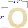 thumbnail image 2 of Pack of 1, 3 Inch x 1/4 Inch O Round Font Wood Letters for Wood Craft Project, Children or Adult Art Work, Home and Holiday Décor and DIY Fun, Made in USA, 2 of 2