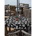 thumbnail image 6 of Black White Leaves Outdoor Tablecloth with Umbrella Hole, Spring Pastoral Rustic Botanical Spillproof Waterproof Outdoor Table Cover, Patio Tablecloths for Party/Garden/Picnic, Round 54 inch, 6 of 9