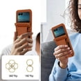 thumbnail image 5 of ELEHOLD Wallet Case for Motorola Razr Ultra 2025/Razr 60 Ultra ,Shockproof Leather Card Cash Slots Flip Kickstand Protective Wallet Case with Shoulder Strap / Lanyard ,Brown, 5 of 8