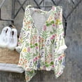 thumbnail image 2 of Flmaly Womens Summer Tops Business Casual Women's Floral Butterfly Print Natural Autumn Fragrant Fabric Shirt Cute Tops for Women, 2 of 3