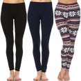 thumbnail image 1 of White Mark Women's 3-Pack Soft Stretchable Holiday Leggings, 1 of 2