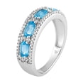 thumbnail image 2 of 10k White Gold Swiss Blue Topaz & 1/6 Carat T.W. Diamond Ring, 2 of 3