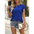 thumbnail image 4 of MOSHU Summer Blouses for Women Ruffle Sleeve Womens Tops Round Neck Casual Tshirts, 4 of 7