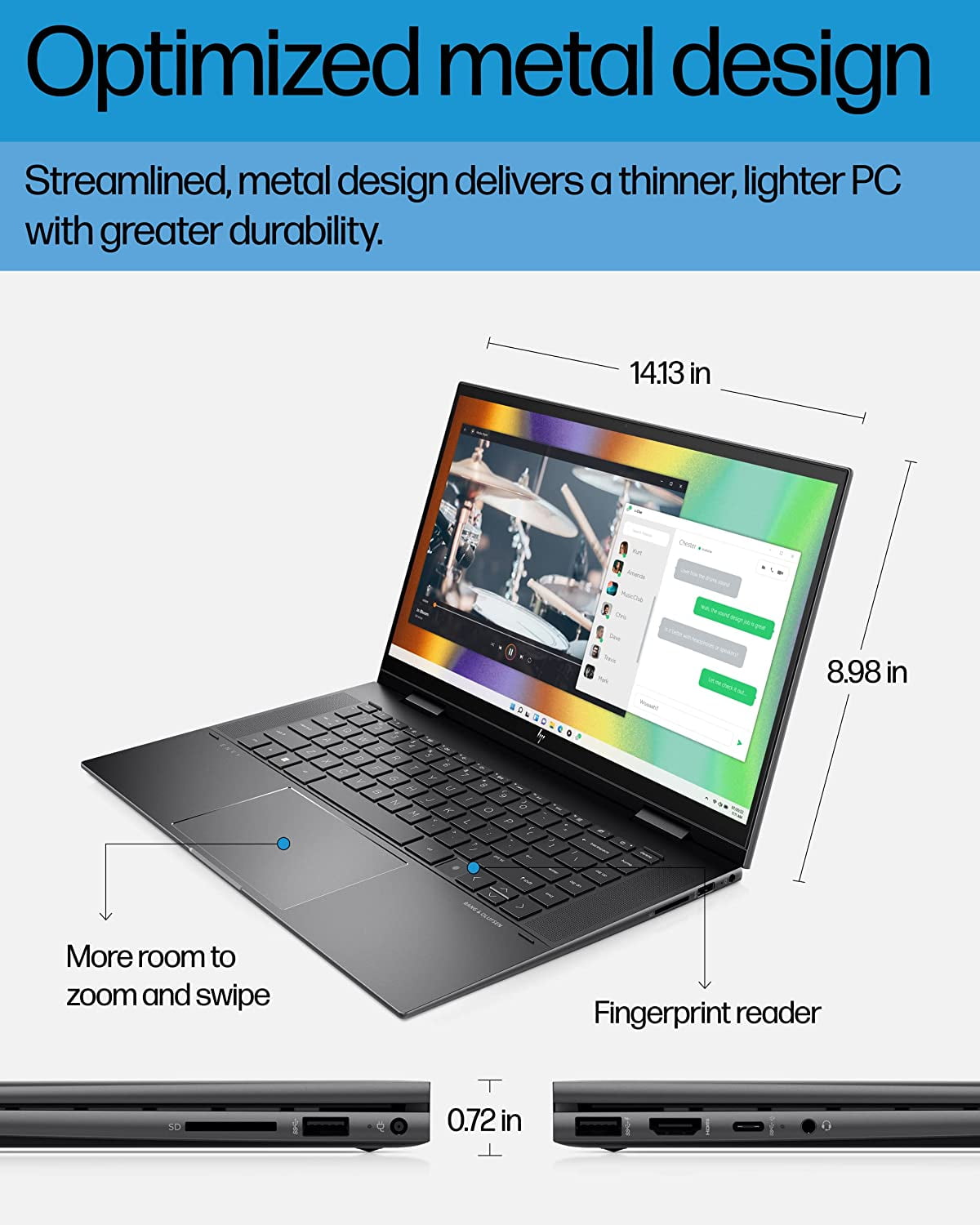 HP Envy x360 Convertible Laptop, 15.6