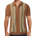 thumbnail image 1 of Gibobby Playera Polo Hombre Polo de piqué de algodón elástico sólido de Manga Corta Camisa de Polo para Hombre(Marrón,M), 1 of 4
