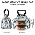 thumbnail image 5 of Pioneer Flower Floral Print Pattern Drawstring Lunch Bag Women - Drawstring Lunch Bag Insulated for Work Office - Stain-Resistant Large Lunchbags for Women with Multi-Pockets, 5 of 6