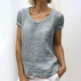 thumbnail image 2 of AherBiu Plus Size Tops for Women Short Sleeve Round Neck Summer Casual Loose Lightweight T Shirts Blouse, 2 of 5