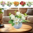 thumbnail image 7 of Summercome Artificial Flower Potted Plant, Table Decor Small Fake Flowers Silk Vase Arrangements Rose; Home Décor Accents for Living Room, Bathroom Shelf, Dining Table, Office Centerpiece, 7 of 7