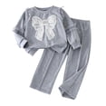 thumbnail image 6 of eczipvz Beach Outfit Toddler Girl Toddler Girl Clothes Sets Fall Winter Warm Sweatshirt Pants Long Sleeve Winter Outfits Grey,5-6 Years, 6 of 9