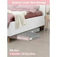 thumbnail image 2 of Low Profile Under Bed Storage Containers, 4" Tall Underbed Storage with Rigid Sidewalls & Bottom, Shallow Clothes Storage Organizer Bin with Lid for Couch Sofa Dorm, 2-Pack, 33.5 x 16 x 4 Inches Grey, 2 of 7