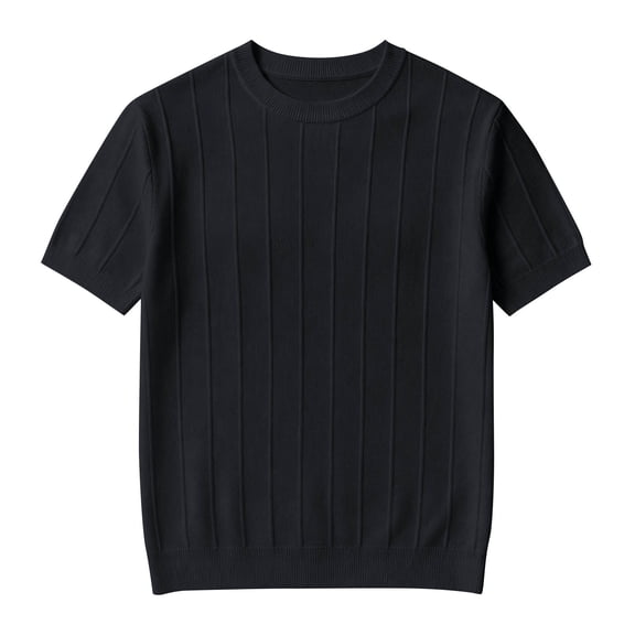 FOPSUFGWFO Men's T-Shirts Short Sleeve Knit Casual Tops Solid Color Soft Loose Fit Pullover Crew Neck Blouses For Work Gym 3XL
