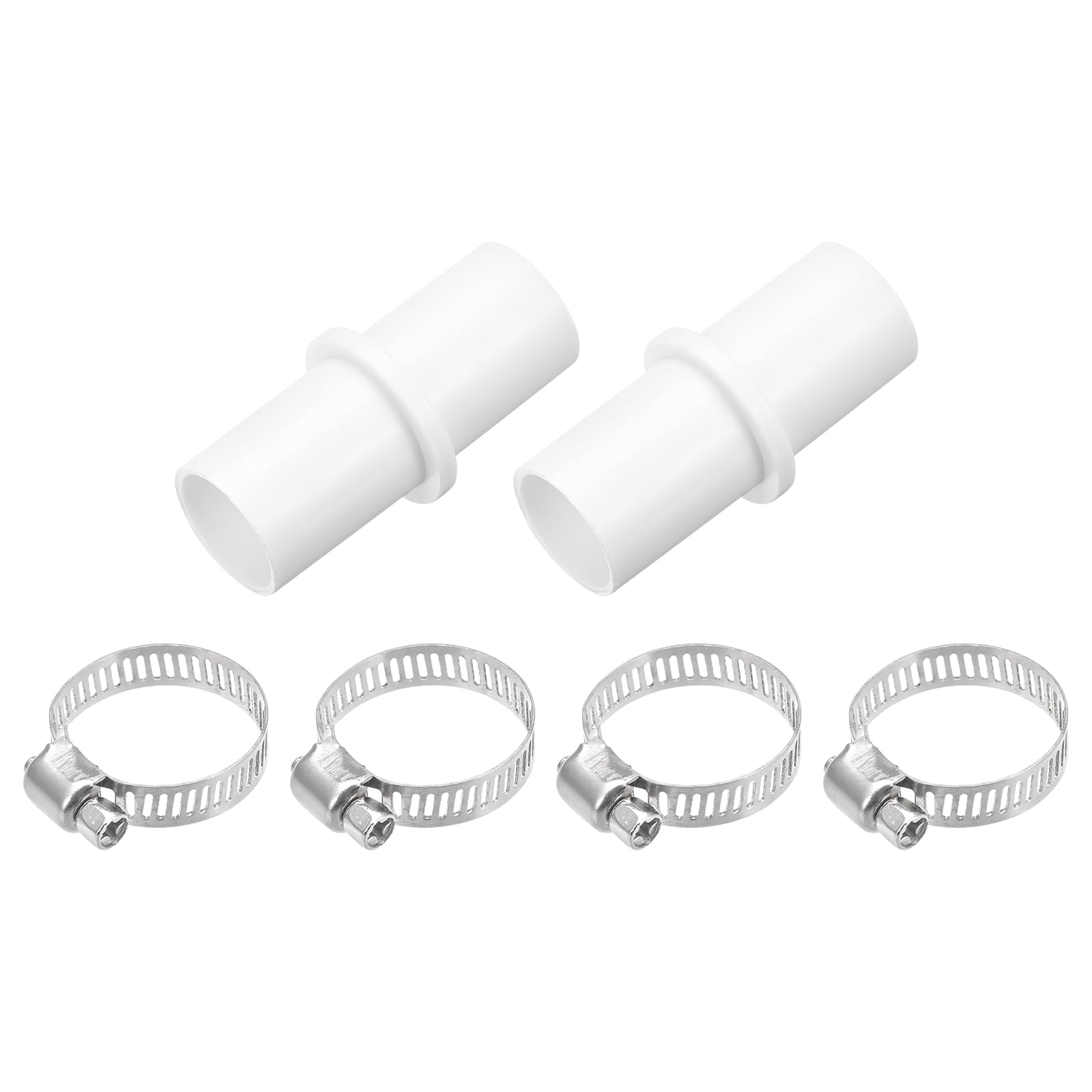 Uxcell Washing Machine Drain Hose Connectors, Washer Extension Adapter White 0.79" with Clamps