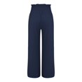thumbnail image 6 of Tittly Wide Leg Pants Woman Baggy Pants Women Summer High Waisted Cotton Linen Palazzo Pants Wide Leg Long Pant Trousers With Pocket Sweatpants Women Lounge Pants Women Navy XL, 6 of 6