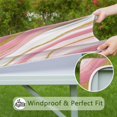 thumbnail image 6 of Pink White Gold Marble Pattern Square Fitted Tablecloth with Elastic Edge,Square Table Cover,Washable Elastic Table Cover for Home Kitchen Party Decor 36"x36", 6 of 6