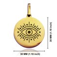 thumbnail image 2 of Stainless Steel Nazar Evil Eye Good Luck Charm Round Medallion Pendant Necklace, 2 of 3