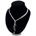 thumbnail image 2 of Silver Five Wire Chain Strap Five Heart Necklace, 2 of 5