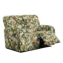 Xixirimido Recliner Slipcover 6-Pieces Lazyboy Cover for 2 Seat Recliner Chair Covers with Pockets Furniture Protector for Living Room Sofa Slipcover, Colorful Painted Daisy Flower