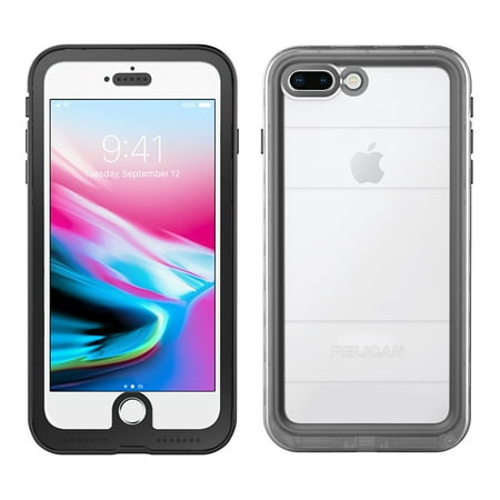 iPhone 7 Plus Case | Pelican Marine Waterproof Case - fits iPhone 6/6s/7 Plus (Clear/Black)