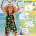 thumbnail image 5 of SEANATIVE Girls Swimwear Set One Piece Swimsuit with Swim Cover Ups Stylish Cut Out Bathing Suit for Vacation Beach Summer Holiday, Size 17-18, Jamaican Flag Pattern Black Green, 5 of 7