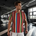 thumbnail image 3 of Wukai Mexican Serape Blanket Stripes Print Men's Short-Sleeved Mesh T-Shirt,Quick-Dry Short Sleeve Workout T-Shirt-Medium, 3 of 8