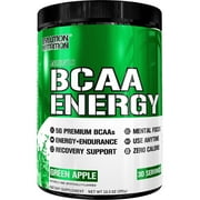 Evlution Nutrition BCAA Energy Powder, Green Apple, 30 Servings