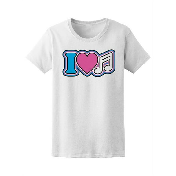 I Love Music Retro Style Iconic T-Shirt, Small