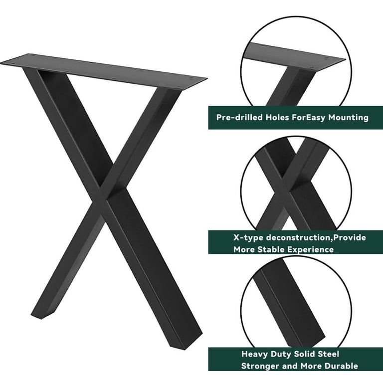2-Pack Adjustable Table Clamp Legs – F-Shape Metal Desk Legs, Black 71cm (28in) Iron Bench Legs With Floor Protectors For DIY Furniture & Consoles