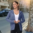 thumbnail image 2 of DHFJKG Hooded Sunscreen Coat For Women Solid Color Lightweight Casual Wear With Pockets Comfortable Loose Fit Long Sleeve Plus Size Jacket Stylish Coats, 2 of 9