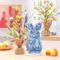 thumbnail image 6 of Blue Hydrangea Easter Bunny Decor 7.87 In Artificial Bunny Figurine With Bow Spring Easter Home Tabletop Decor, 6 of 8