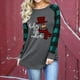 thumbnail image 1 of Pntutb Moda Mujer Casual tops Manga larga Impreso Plaid Camiseta de mujer Pntutb Pntutb-2045, 1 of 5