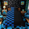 thumbnail image 3 of Meiyoeat Checkerboard Pattern Twin Duvet Cover for Adults,Classic Chess Print Twin Bedding,Blue Black,2Pcs,No Comforter, 3 of 6