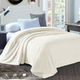 thumbnail image 4 of Exclusivo Mezcla Waffle Textured Soft Fleece Blanket, King Size Bed Blanket, Cozy Warm and Lightweight (White, 90"x104"), 4 of 6