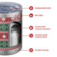 thumbnail image 4 of 12oz Tumblers Red and Green Christmas Snowman Pattern Vacuum Insulated Stainless Steel Travel Tumbler Cups Mug with Lid and Straw for Beer,Coffee,Beverages with Cleaning Brush for Cold & Hot Drinks, 4 of 5