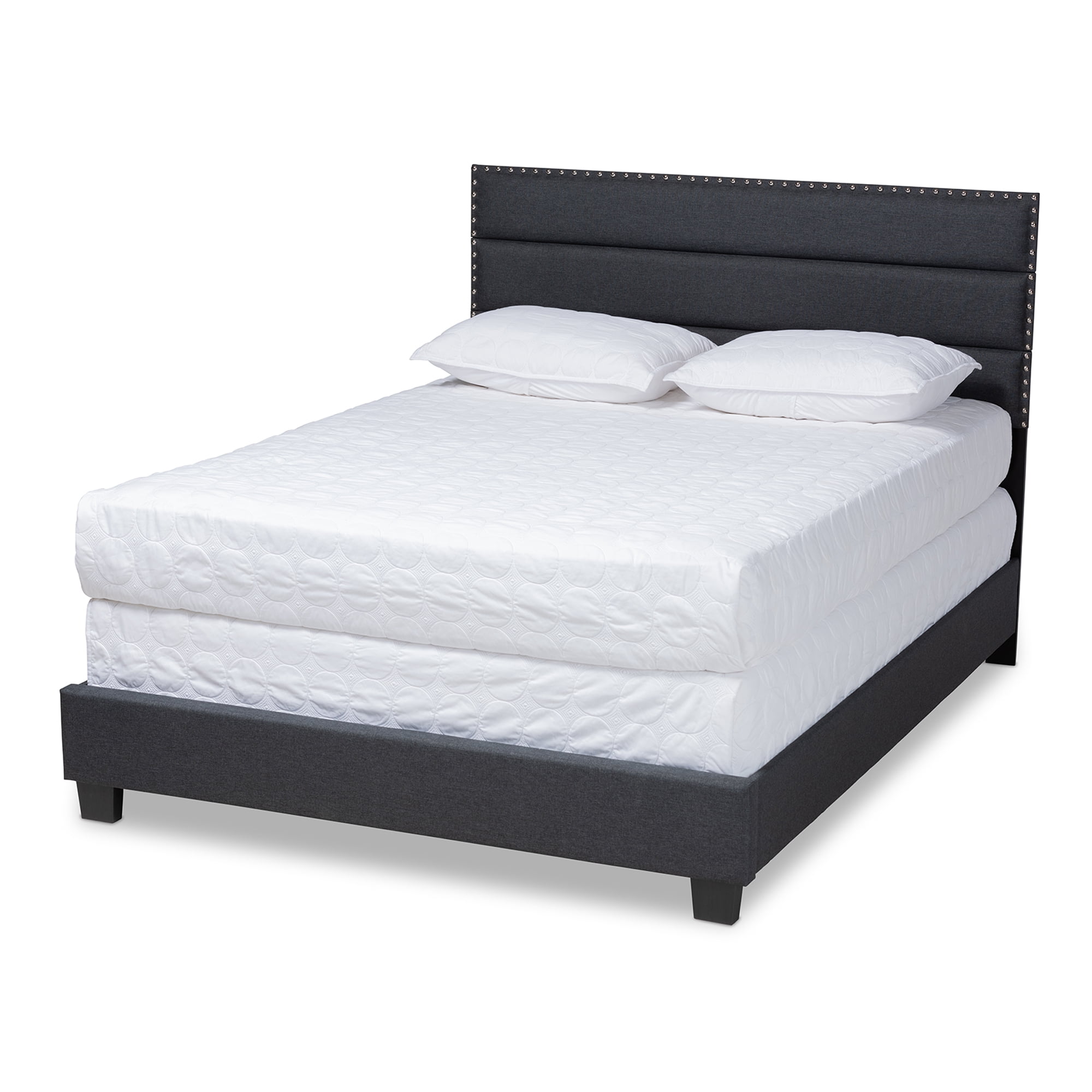 Baxton Studio Ansa Modern and Contemporary Dark Gray Fabric Upholstered Full Size Bed