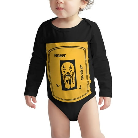 

MGMT s Baby Boy Girl Long Sleeve Bodysuit Snap Closure Black 12 Months