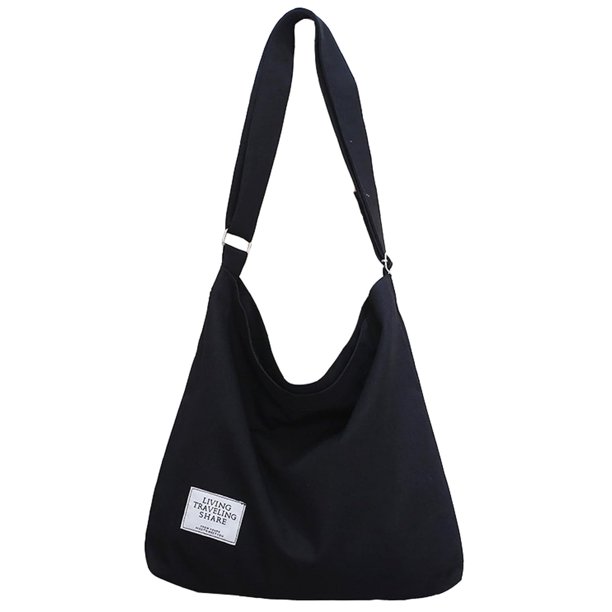 Bolso de hombro Covelin Retro Canvas para Mujer Negro