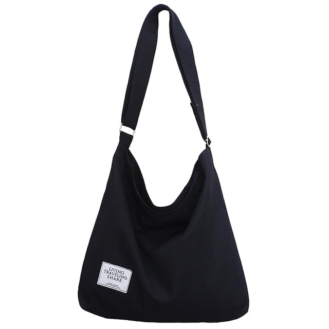 Bolso de hombro Covelin Retro Canvas para Mujer Negro