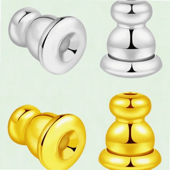 Locking Earring Backs for Studs, Hypoallergenic Gold & Silver Bullet Earrings Stoppers