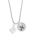 thumbnail image 1 of Delight Jewelry Silvertone Holy Bible Silvertone Script Initial Disc - H - Charm Necklace, 20"+3", 1 of 4