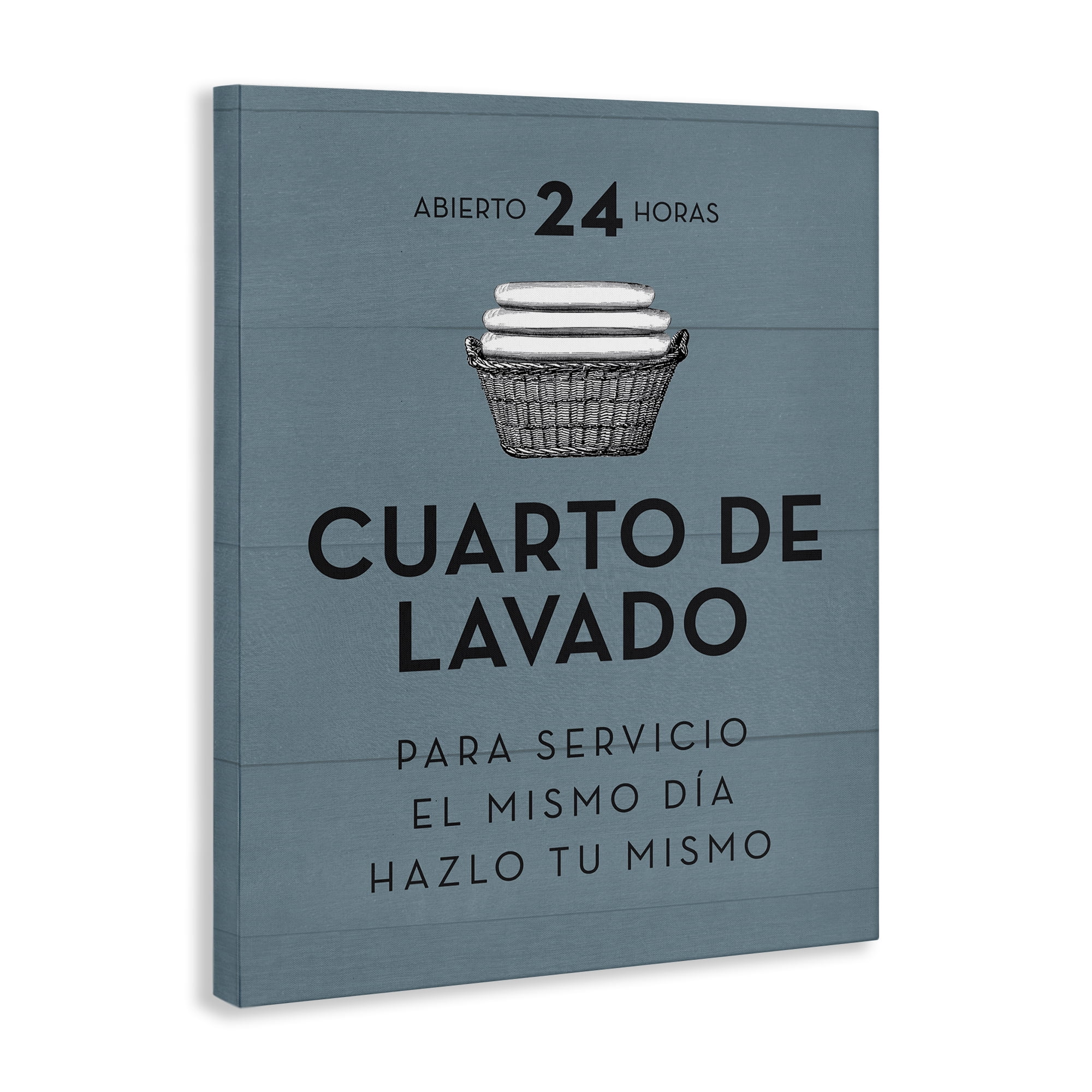 Stupell Industries Publicidad Día de Lavandería, Azul Bath & Laundry Painting Wrapped Canvas Art Print Wall Art, 30 x 40