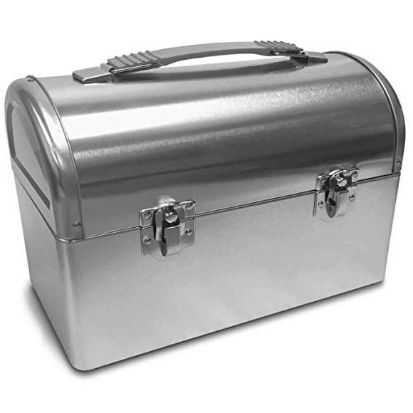 Plain Metal Dome Lunch Box - Silver