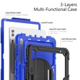thumbnail image 6 of Case for Samsung Galaxy Tab S10 Ultra 2024/ S9 Ultra/ S8 Ultra 14.6 Inch with Screen Protector, 360 Degree Rotating Kickstand Hand Strap Shockproof Cover with Shoulder Strap, Dark Blue PC, 6 of 7