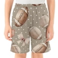 thumbnail image 2 of Football Bows Pattern Athletic Shorts Breathable with Comfort Fit Drawstring Casual Sweatshorts Small, 2 of 9