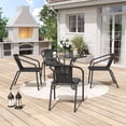 thumbnail image 3 of UDPATIO Outdoor Dining Chairs Set of 4, Patio Chairs, Rattan Outdoor Dining Chairs Set, Rattan Indoor-Outdoor Chairs for Bistro, Deck, Backyard, Porch, Steel Frame & Rattan Seat (Black), 3 of 8