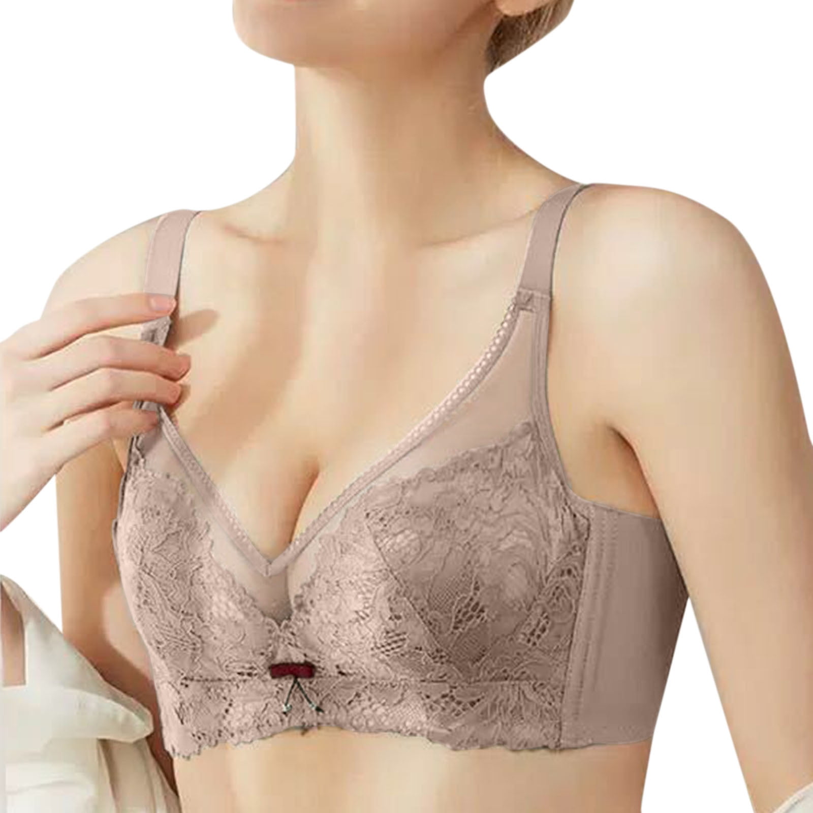 Strapless Bras for Women Floral Unlined Shapermint Bra for Womens Wirefree  Beige 36/80C 